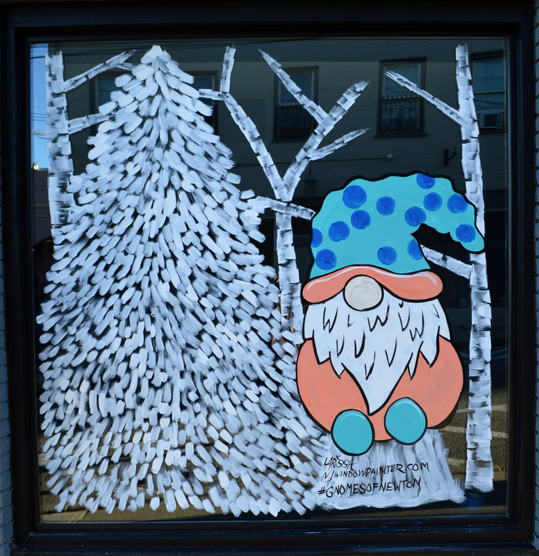 Gnome Winter Window Art in Newton, Sussex County, NJ