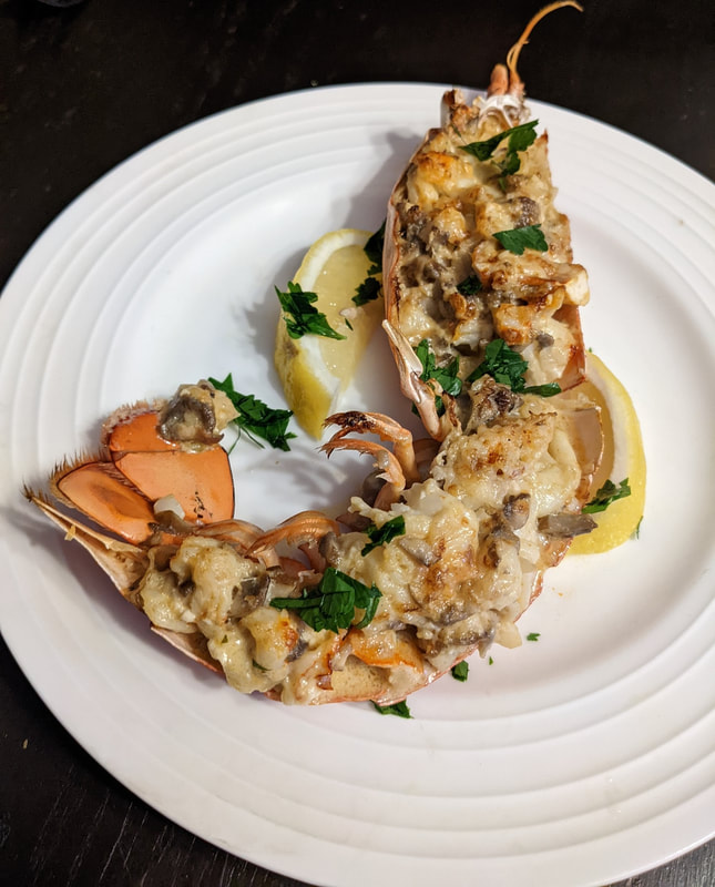 Lobster Thermidor - Parmesan, crimini mushrooms, shallots, and garlic