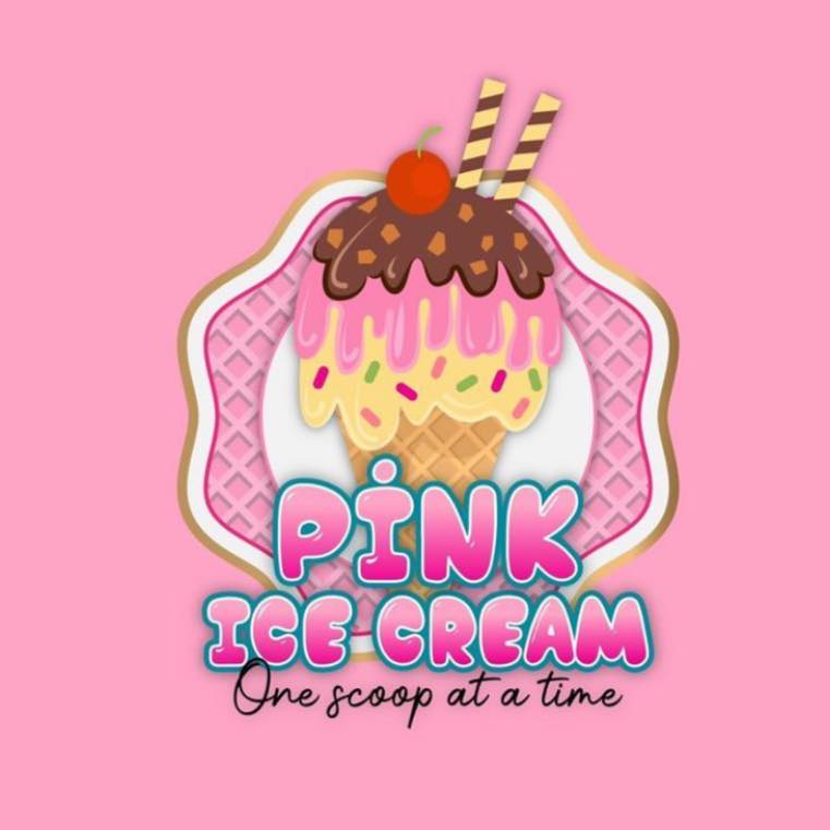 Pink Ice Cream Logo