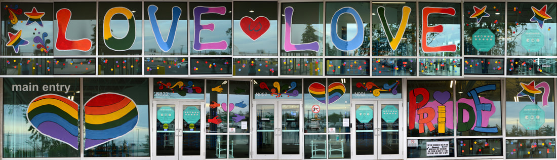 Pride Month Window Art at the CDW5 Amazon Warehouse in Carteret, Middlesex County, NJ