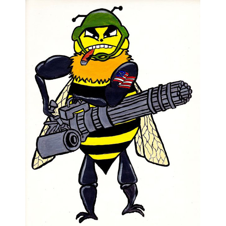 Custom Army Bee Logo for Bee Yard
