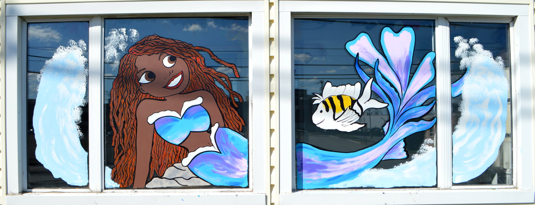 Mermaid Window Painting at Bright Stars Day Care in Carteret, Middlesex County, NJ