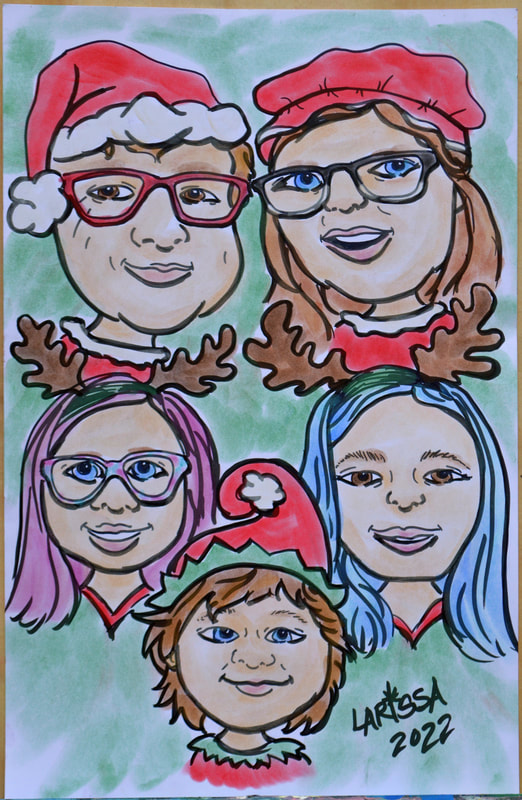 Family Christmas Caricature