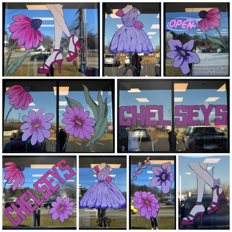 Spring Window Art at Chelsey's Closet in Franklin, Sussex County, NJ