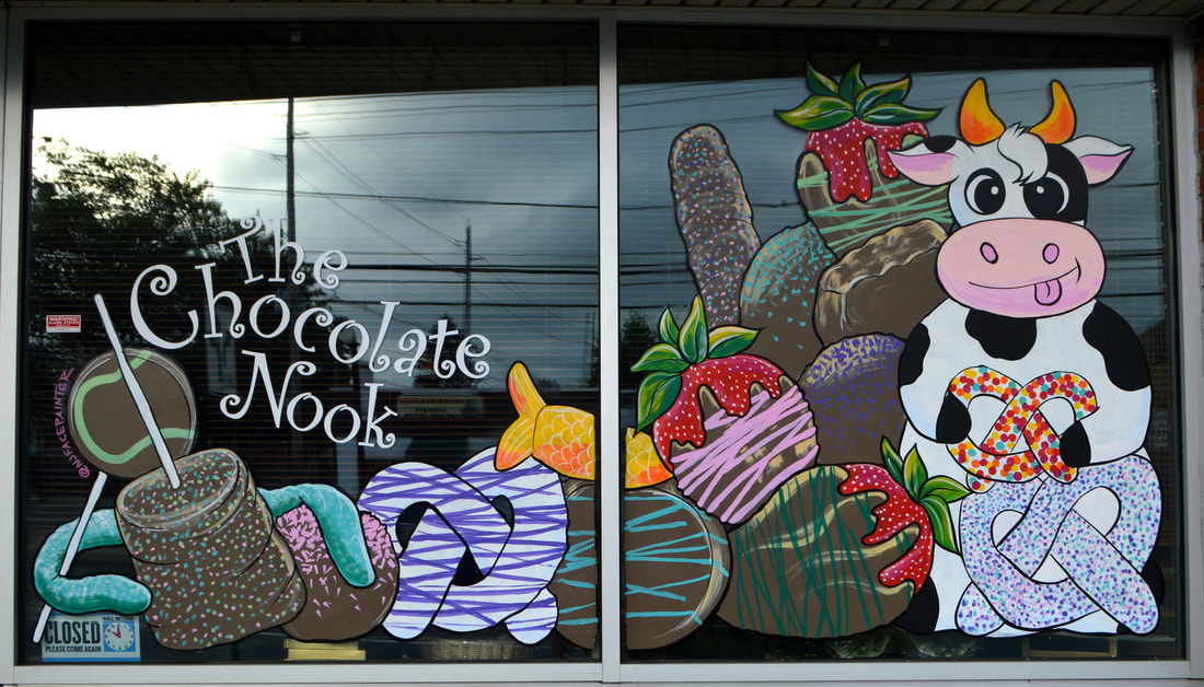 Window Painting at The Chocolate Nook in Fair Lawn, Bergen County, NJ