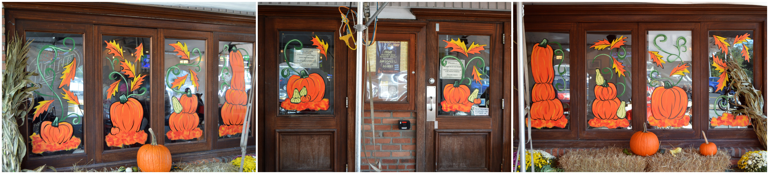 Fall Window Painting at The Copper Still Restaurant & Bar in Pomona, Rockland County, NY