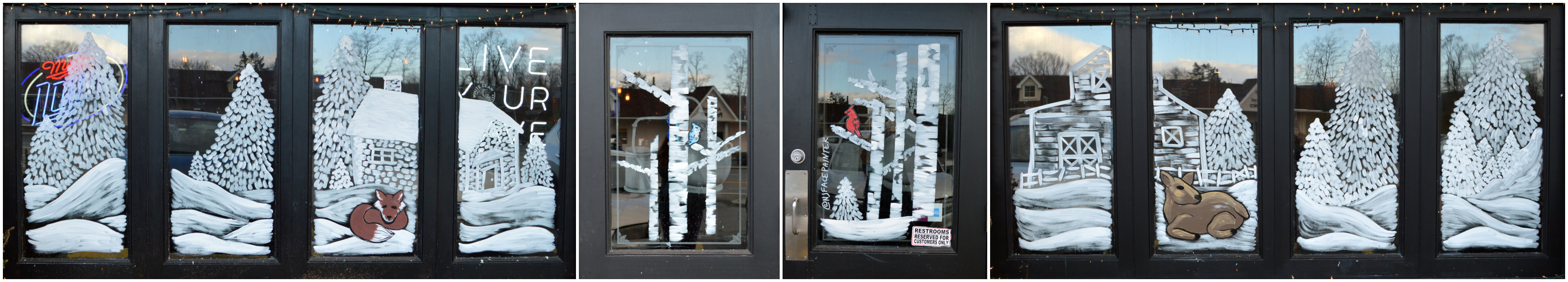 Winter Window Painting at The Copper Still in Pomona, Rockland County, NY