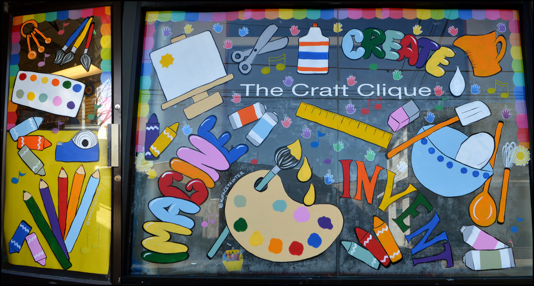 Arts & Crafts Window Painting at The Craft Clique in Secaucus, Hudson County, NJ