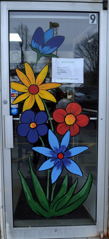 Spring Flowers Painted Door