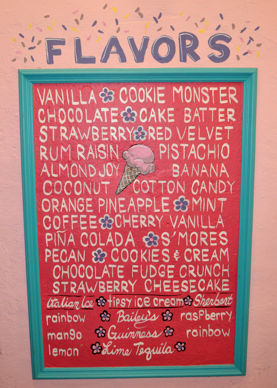 Flavor Menu Board Mural at Pink Ice Cream in Clifton, NJ
