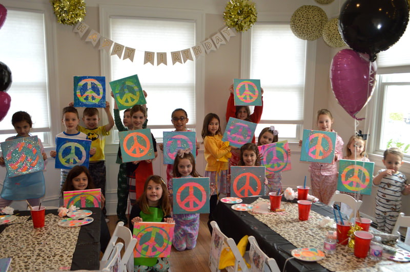 Children's Peace Sign Themed Paint Party