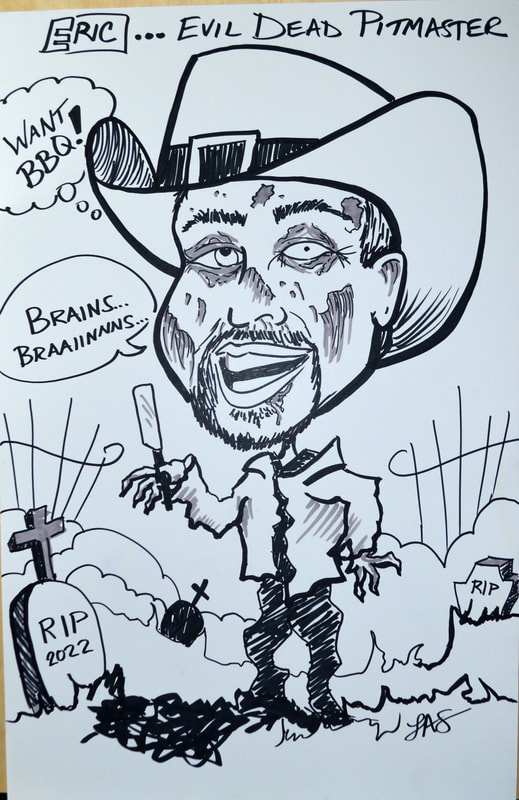 Zombie Halloween Pitmaster Caricature