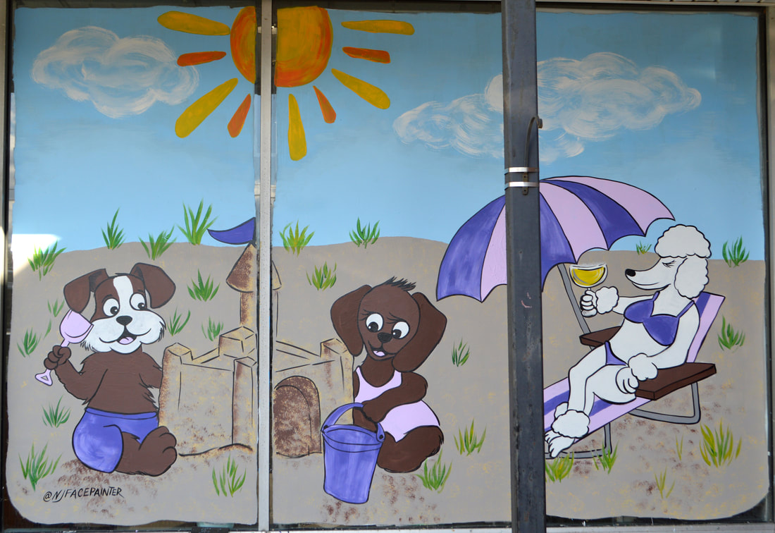 Summer Window Art at FurEver Friends Day Spa in Bardonia, Rockland County, NY
