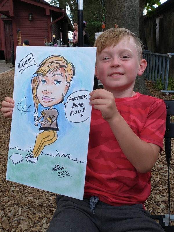 caricature of a boy who loves to play baseball