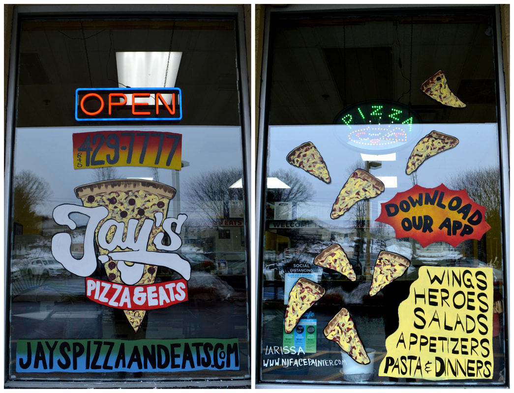 Window Painting at Jays Pizza & Eats in Stony Point, Rockland County, NY