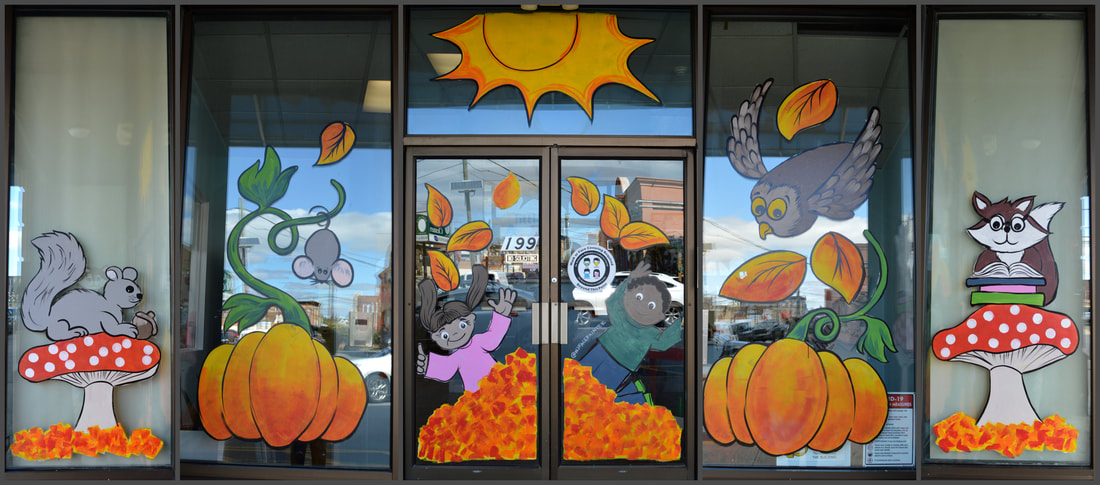 Autumn Window Painting at Little Achievers Academic Daycare in Passaic, Passaic County, NJ
