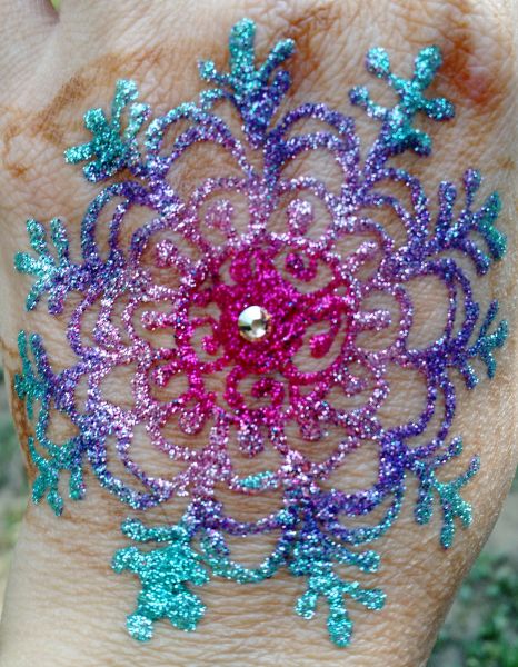 Mandala Temporary Glitter Tattoo