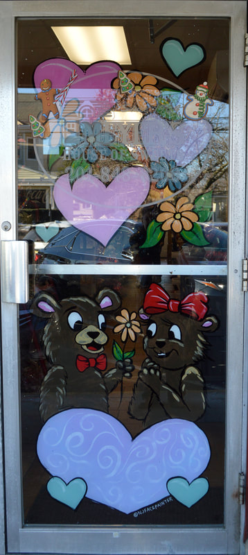Valentine's Day Door Painting at Meyer's Chocolates in Wyckoff, Bergen County, NJ