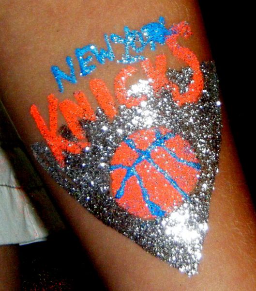 NY Knicks Temporary Glitter Tattoo