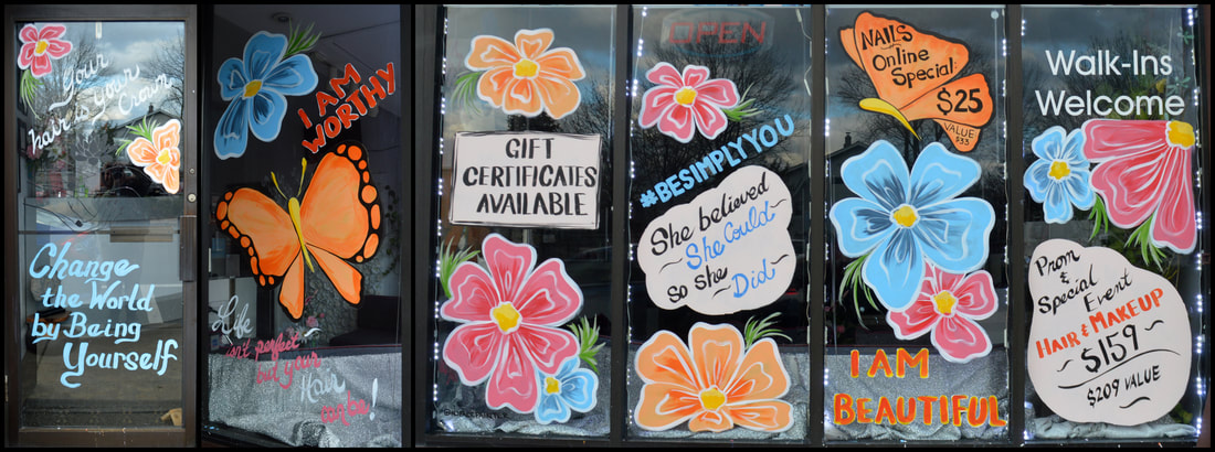 Spring Window Painting at Simply You Salon & Spa in Fair Lawn, Bergen County, NJ